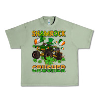 Oil Green shamrocks crusher monster truck with shamrocks Urban Heavy Tee - AdoDesignShop