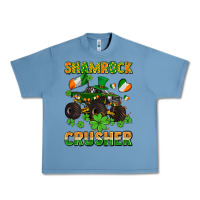 Pebble Blue shamrocks crusher monster truck with shamrocks Urban Heavy Tee - AdoDesignShop