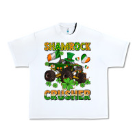 White shamrocks crusher monster truck with shamrocks Urban Heavy Tee - AdoDesignShop