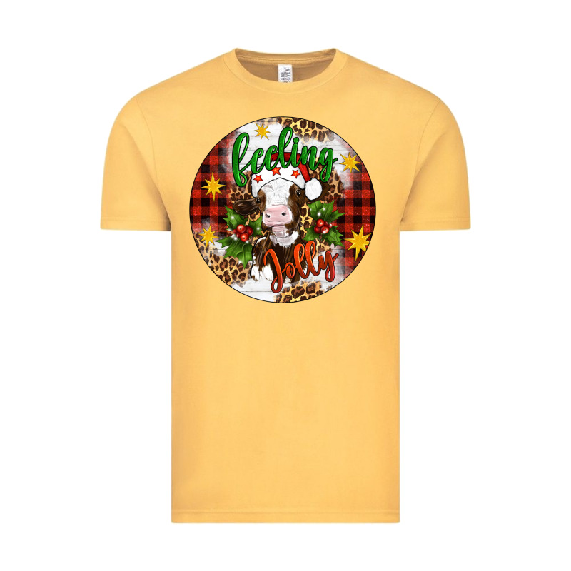Christmas Feeling Jolly Cow Ornament Vintage Tee by Artiststas | Teevron