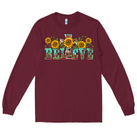 Burgundy western believe sunflowers flowers Long Sleeve Tee - BarkalooDesign