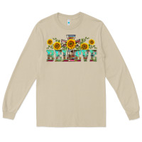 Mushroom western believe sunflowers flowers Long Sleeve Tee - BarkalooDesign