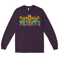 Plum western believe sunflowers flowers Long Sleeve Tee - BarkalooDesign