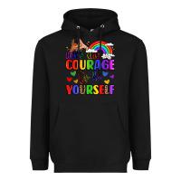 Black courage to be yourself rainbow message Heavyweight Hoodie - LillyAllenDesigns
