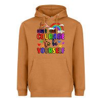 Meerkat courage to be yourself rainbow message Heavyweight Hoodie - LillyAllenDesigns