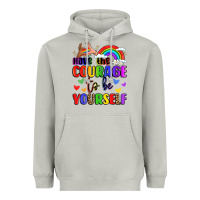 Moon Dust courage to be yourself rainbow message Heavyweight Hoodie - LillyAllenDesigns