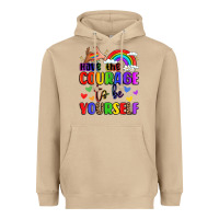 Mushroom courage to be yourself rainbow message Heavyweight Hoodie - LillyAllenDesigns