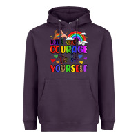 Plum courage to be yourself rainbow message Heavyweight Hoodie - LillyAllenDesigns
