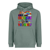 Sage courage to be yourself rainbow message Heavyweight Hoodie - LillyAllenDesigns