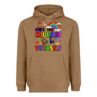 Courage To Be Yourself Rainbow Message Heavyweight Hoodie | Teevron
