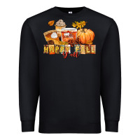 Black happy fall y'all Premium Sweatshirt - LillyAllenDesigns