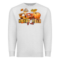 Oatmeal Heather happy fall y'all Premium Sweatshirt - LillyAllenDesigns