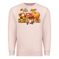 Pale Pink happy fall y'all Premium Sweatshirt - LillyAllenDesigns