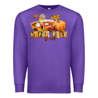 Purple happy fall y'all Premium Sweatshirt - LillyAllenDesigns