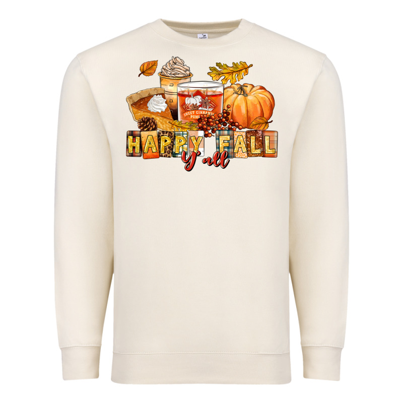 Happy Fall Y'all Premium Sweatshirt by LillyAllenDesigns | Teevron