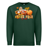 Sports Green happy fall y'all Premium Sweatshirt - LillyAllenDesigns