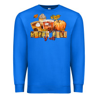 True Royal happy fall y'all Premium Sweatshirt - LillyAllenDesigns