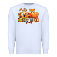 White happy fall y'all Premium Sweatshirt - LillyAllenDesigns