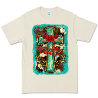 Bone cross faith background Premium Tee - BarkalooDesign
