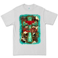 Dove Grey cross faith background Premium Tee - BarkalooDesign