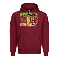 Burgundy juneteenth vibes only Zipper Hoodie - MaliasSmallBusiness