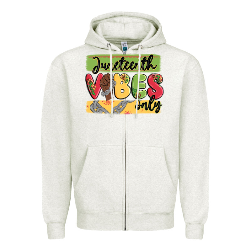 Juneteenth Vibes Only Zipper Hoodie by MaliasSmallBusiness | Teevron