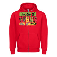 Red juneteenth vibes only Zipper Hoodie - MaliasSmallBusiness