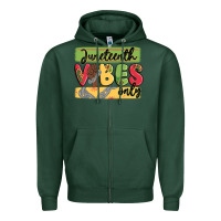 Sports Green juneteenth vibes only Zipper Hoodie - MaliasSmallBusiness
