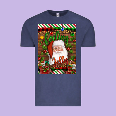 Christmas Feeling Jolly Santa Vintage Tee Designed By Artiststas
