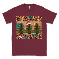 Burgundy Christmas trees leopard Classic Tee - AdoDesignShop