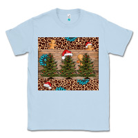 Dusty Blue Christmas trees leopard Classic Tee - AdoDesignShop