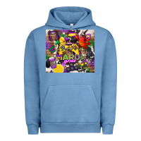Pigment Pebble Blue mardi gras gamer Urban Hoodie - CowGirlArtShop