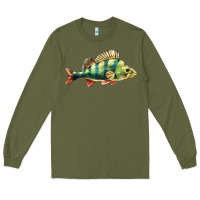 Army Green Perch Fish Long Sleeve Tee - LillyAllenDesigns