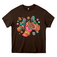 Chocolate Brown pink christmas black girl sneakers Heavy Core Tee - RanaPortraitStore