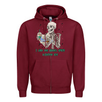 Burgundy i like my books spicy and coffee icy Zipper Hoodie - MaliasSmallBusiness