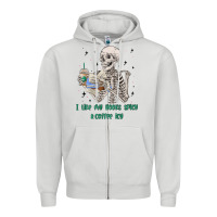 Dove Grey i like my books spicy and coffee icy Zipper Hoodie - MaliasSmallBusiness