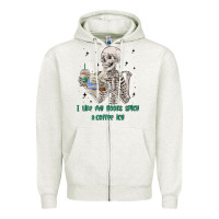 Oatmeal Heather i like my books spicy and coffee icy Zipper Hoodie - MaliasSmallBusiness