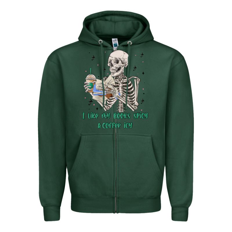 I Like My Books Spicy And Coffee Icy Zipper Hoodie by MaliasSmallBusiness | Teevron