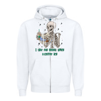 White i like my books spicy and coffee icy Zipper Hoodie - MaliasSmallBusiness
