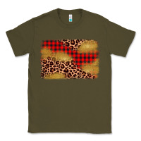 Army Green christmas leopard glitter background Classic Tee - AdoDesignShop