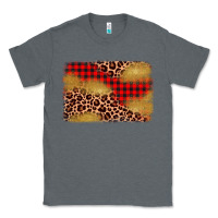 Charcoal Heather christmas leopard glitter background Classic Tee - AdoDesignShop