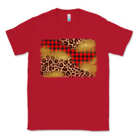 Red christmas leopard glitter background Classic Tee - AdoDesignShop