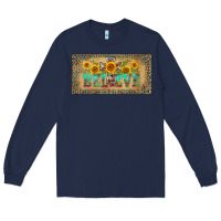 Navy western believe leopard aztek license plate template Long Sleeve Tee - BarkalooDesign