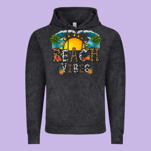 Beach Vibes Vintage Hoodie Designed By Cowhidedigitalart