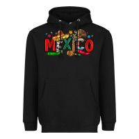 Black colorful mexico collage Heavyweight Hoodie - LillyAllenDesigns