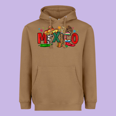 Colorful Mexico Collage Heavyweight Hoodie Designed By Lillyallendesigns