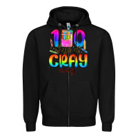 Black 100 days of cray cray Zipper Hoodie - MaliasSmallBusiness
