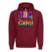 Burgundy 100 days of cray cray Zipper Hoodie - MaliasSmallBusiness