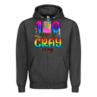 Charcoal Heather 100 days of cray cray Zipper Hoodie - MaliasSmallBusiness