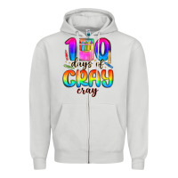 Dove Grey 100 days of cray cray Zipper Hoodie - MaliasSmallBusiness